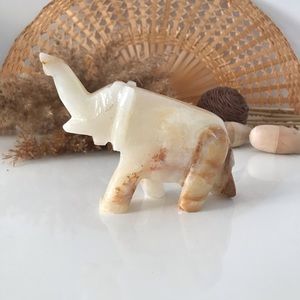 Vintage Hand Carved Stone Elephant 🐘